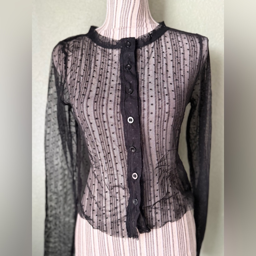 Sheer Buttoned Top - Picture 2 of 8